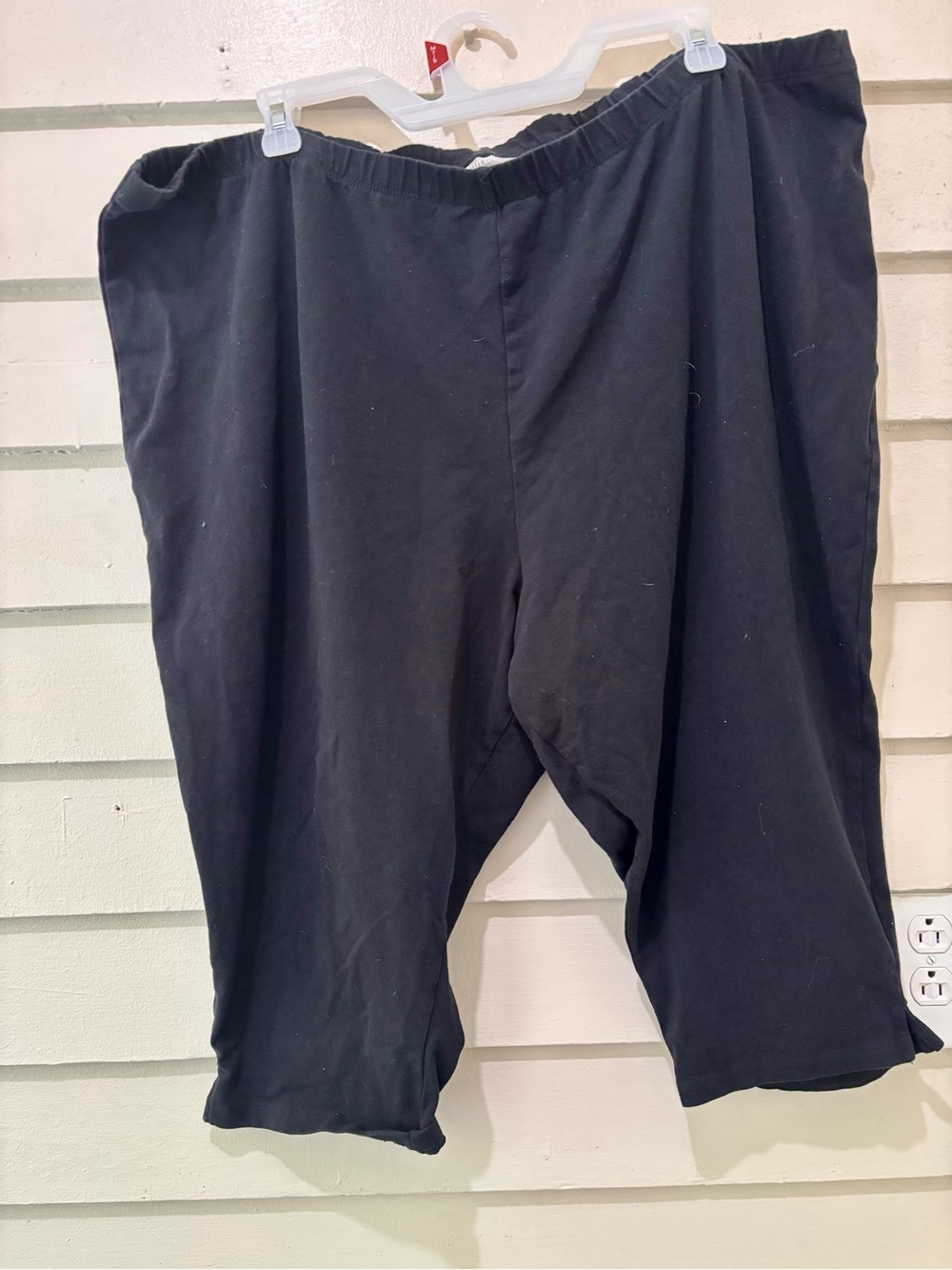Woman Within Plus Size Petite Black Stretch Pull On Capri Pant